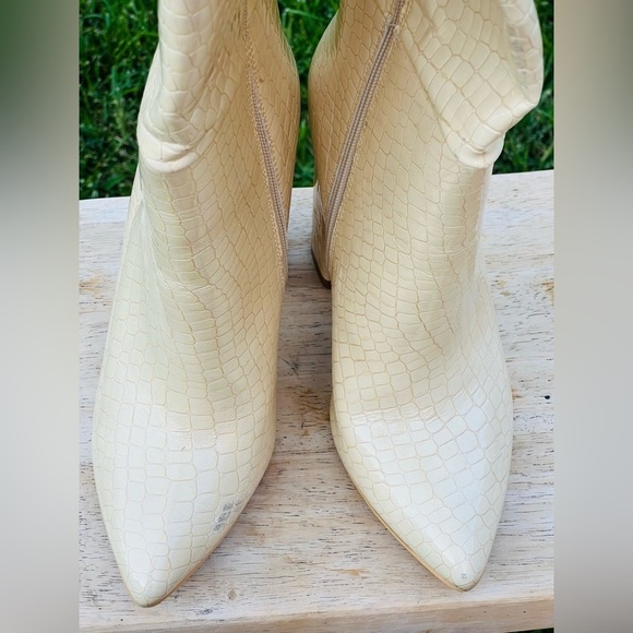 Nasty gal Faux Leather Croc Knee High Pointed Boots women’s boots size 37(6)US - Picture 8 of 14